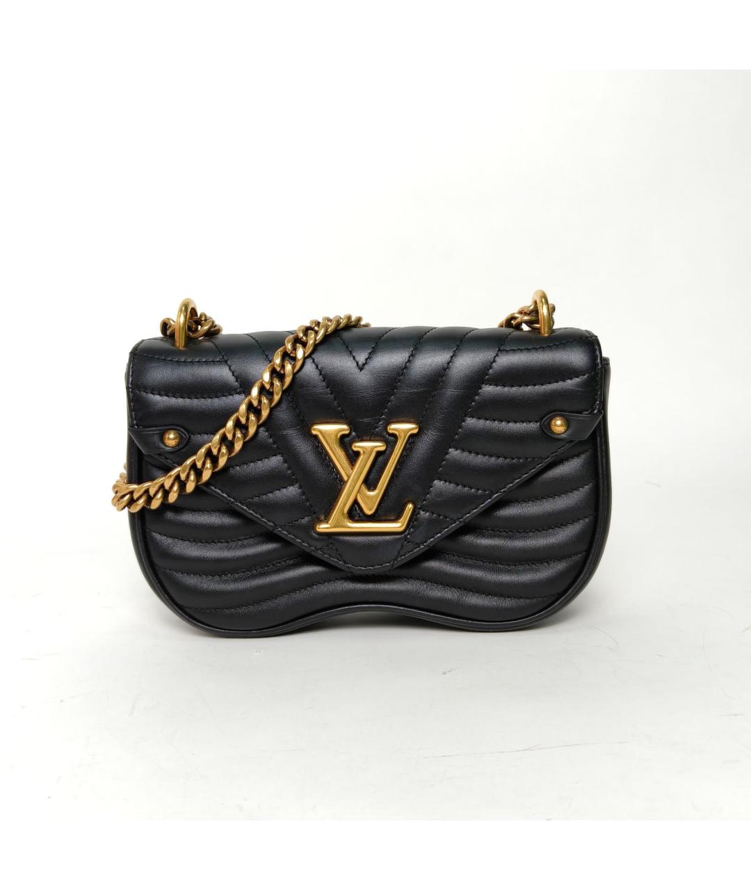 LOUIS VUITTON Черная кожаная сумка через плечо, фото 4