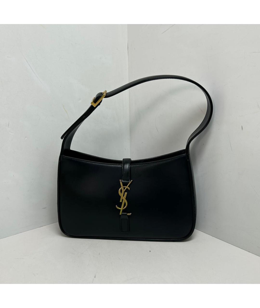 SAINT LAURENT Черная кожаная сумка через плечо, фото 9