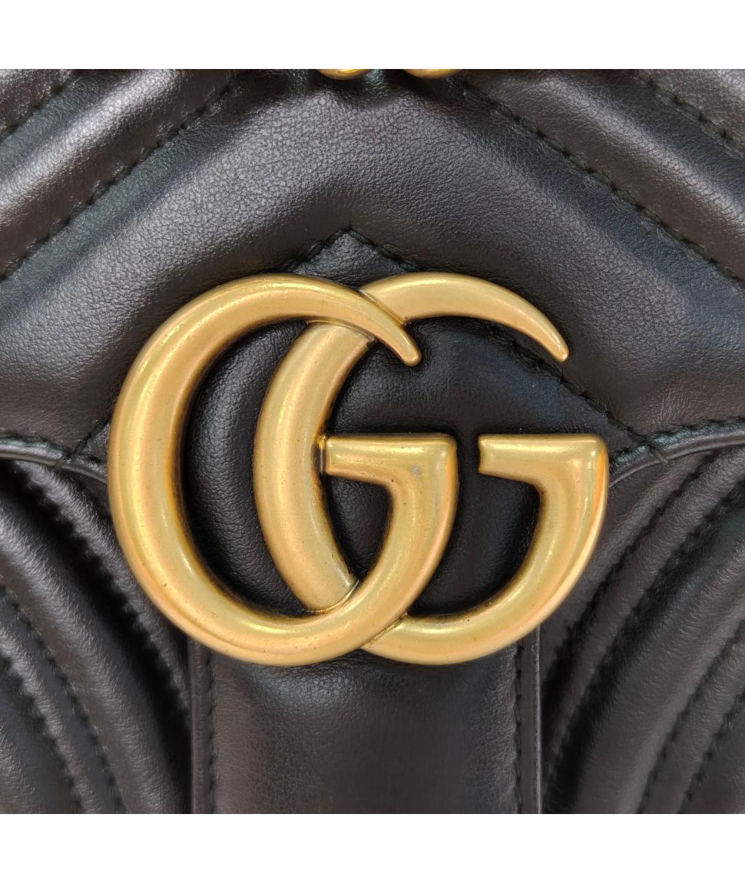 GUCCI Черная кожаная сумка через плечо, фото 7