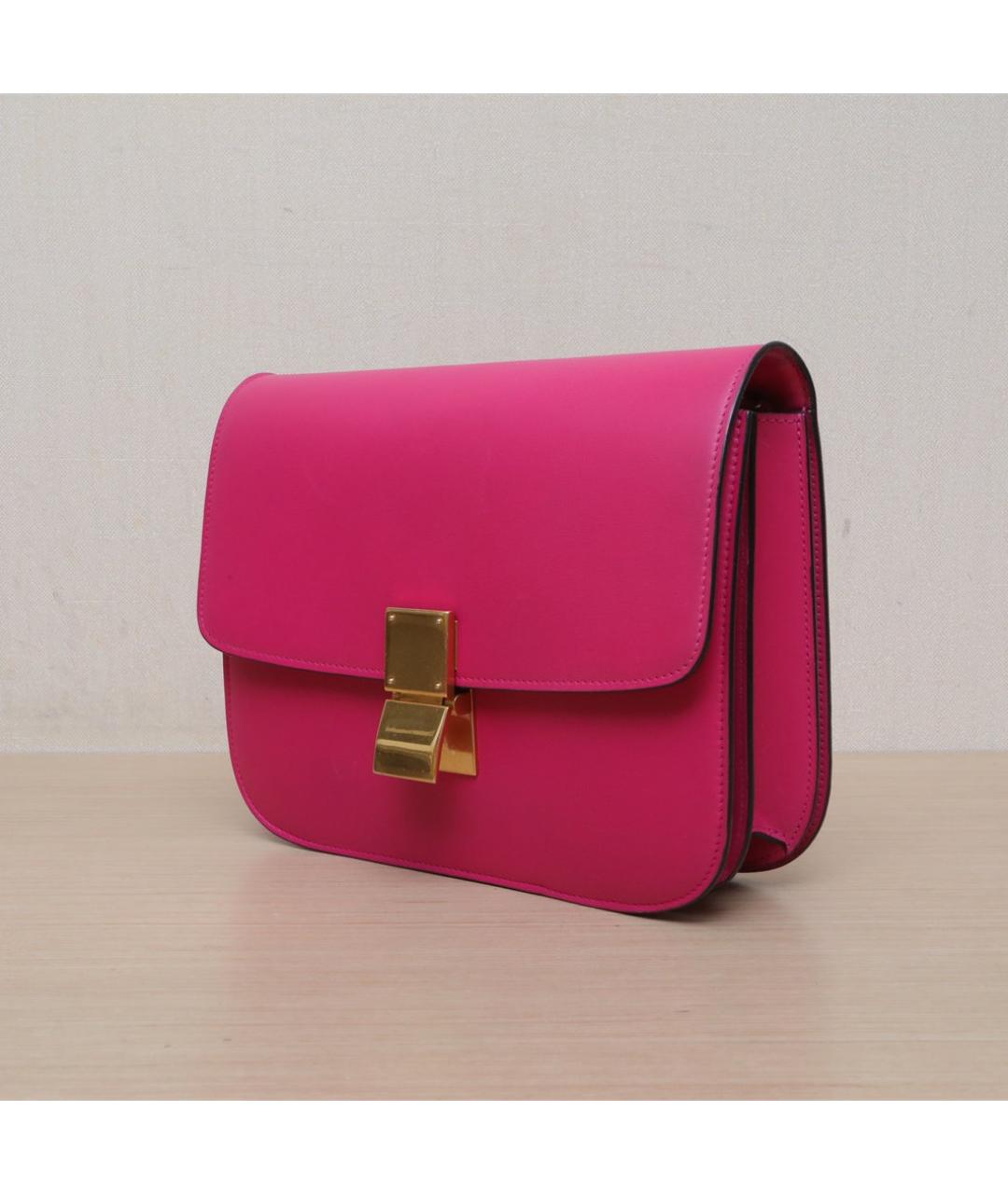 CELINE Фуксия кожаная сумка через плечо, фото 4