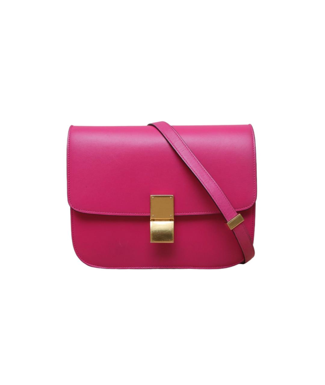 CELINE Фуксия кожаная сумка через плечо, фото 10