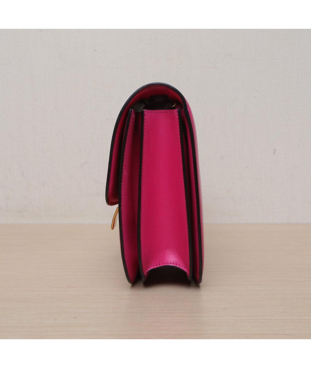 CELINE Фуксия кожаная сумка через плечо, фото 5