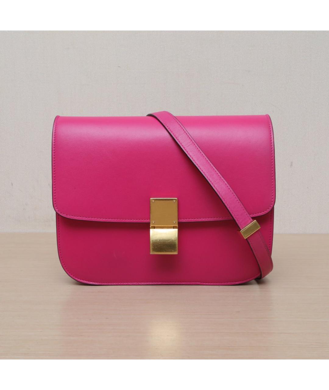 CELINE Фуксия кожаная сумка через плечо, фото 3