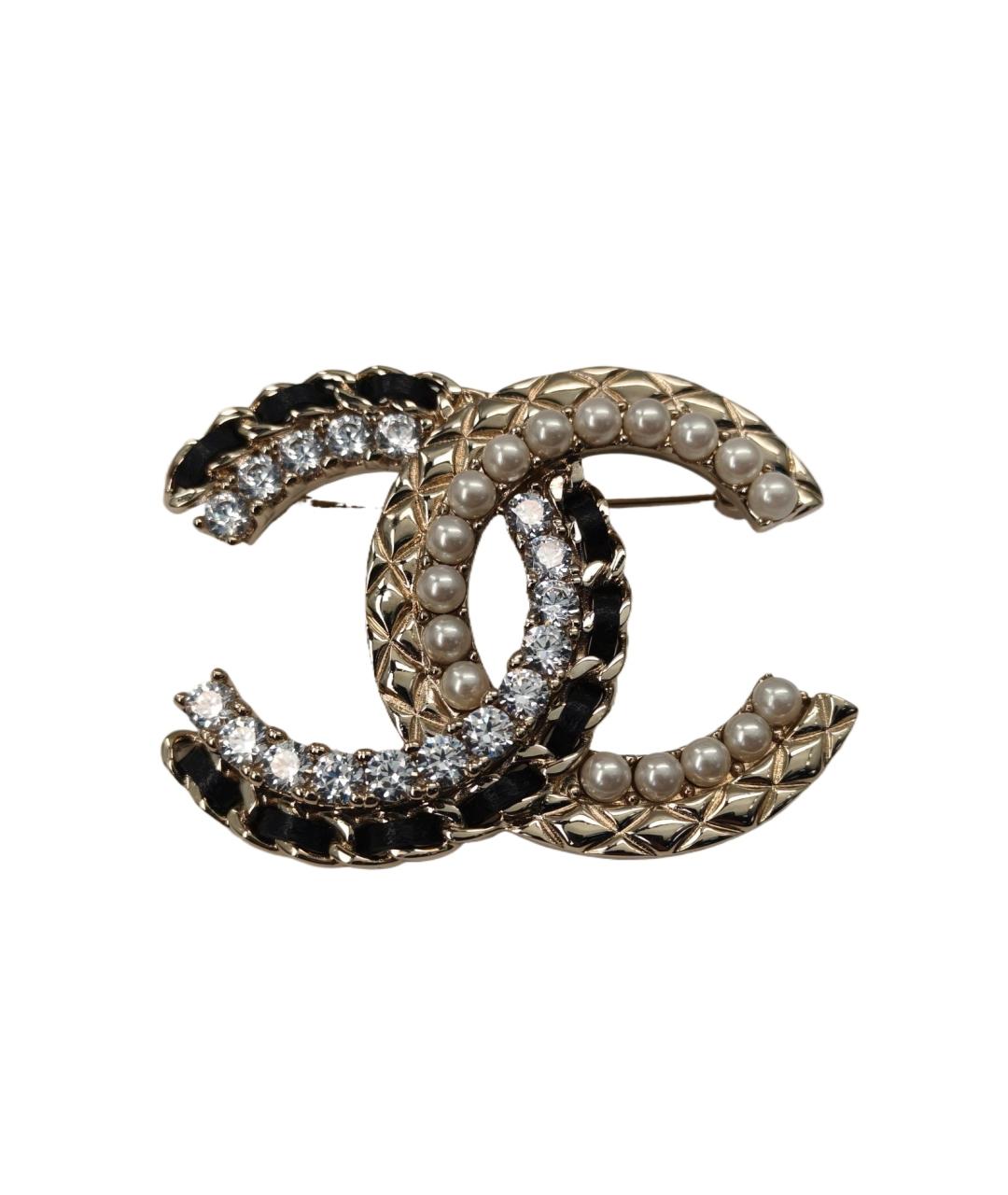 CHANEL Золотая металлическая булавка / брошь, фото 1