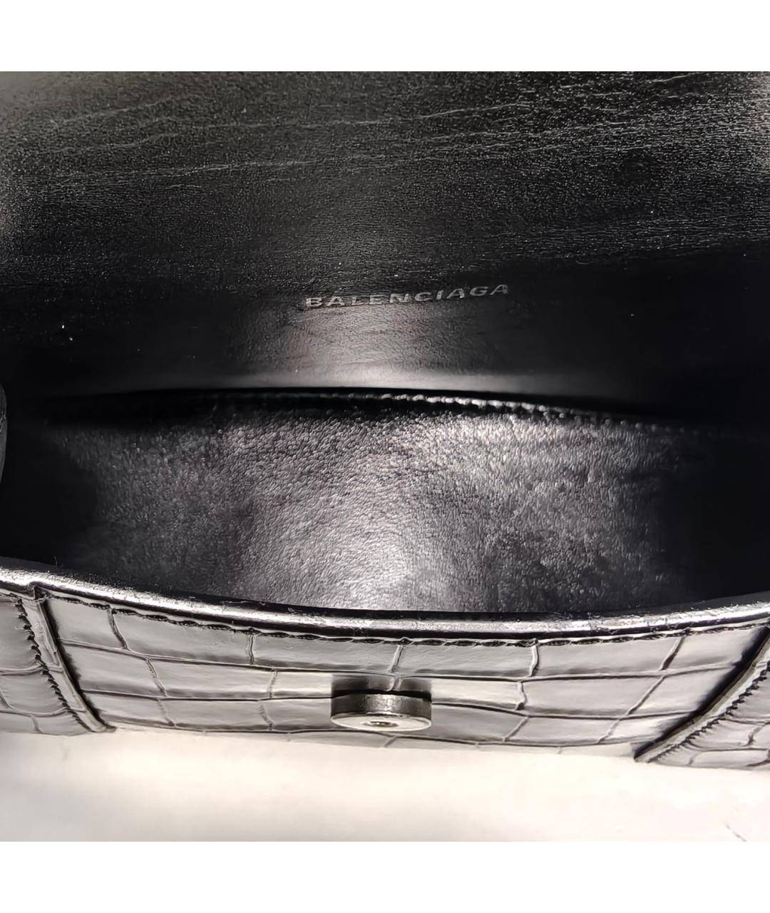 BALENCIAGA Черная сумка через плечо из экзотической кожи, фото 8