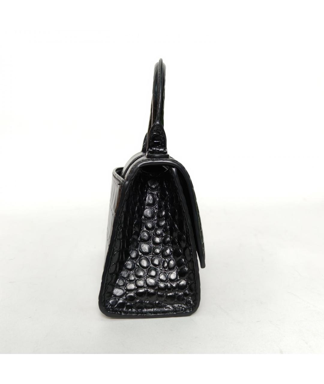 BALENCIAGA Черная сумка через плечо из экзотической кожи, фото 3