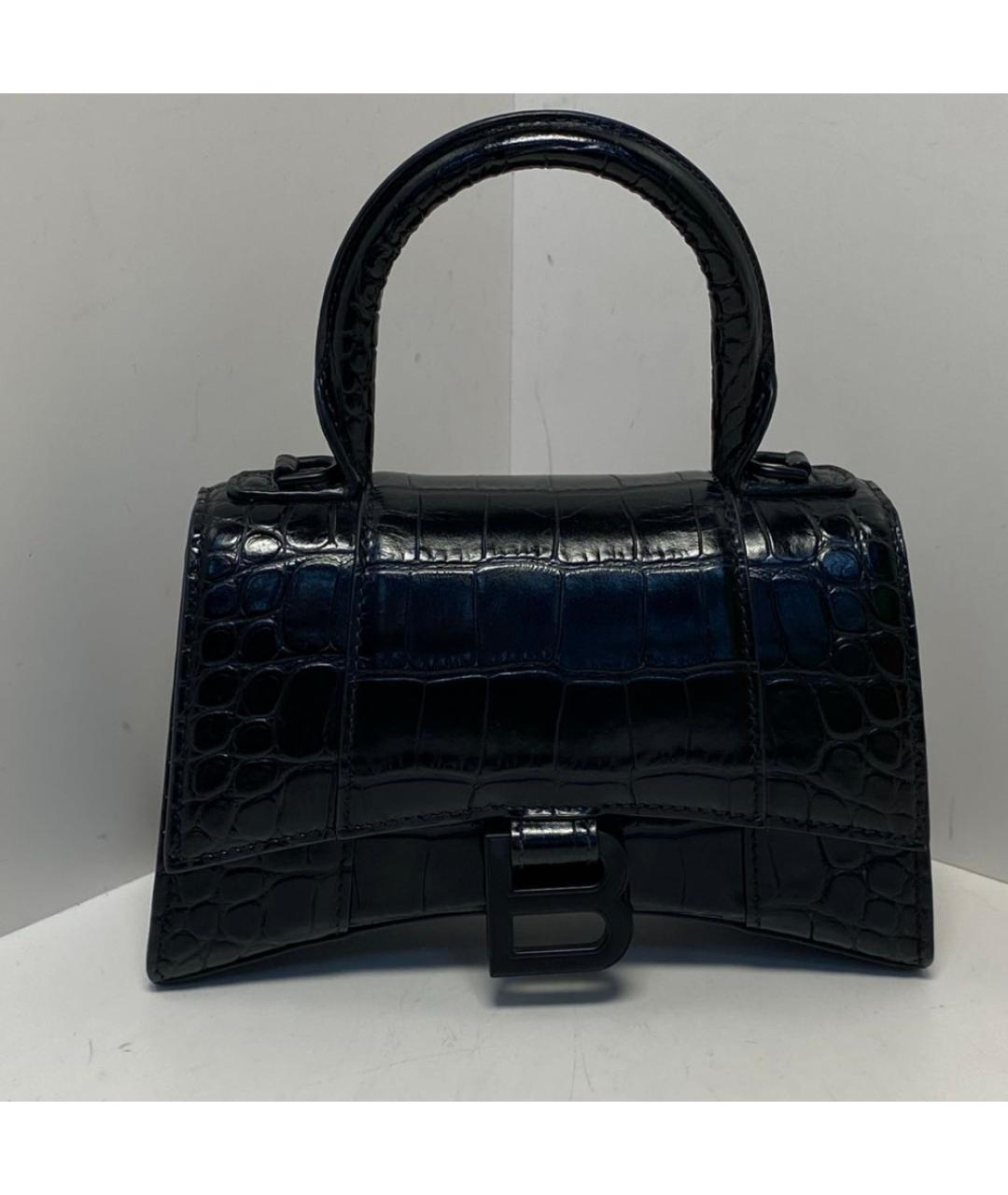 BALENCIAGA Черная сумка через плечо из экзотической кожи, фото 9