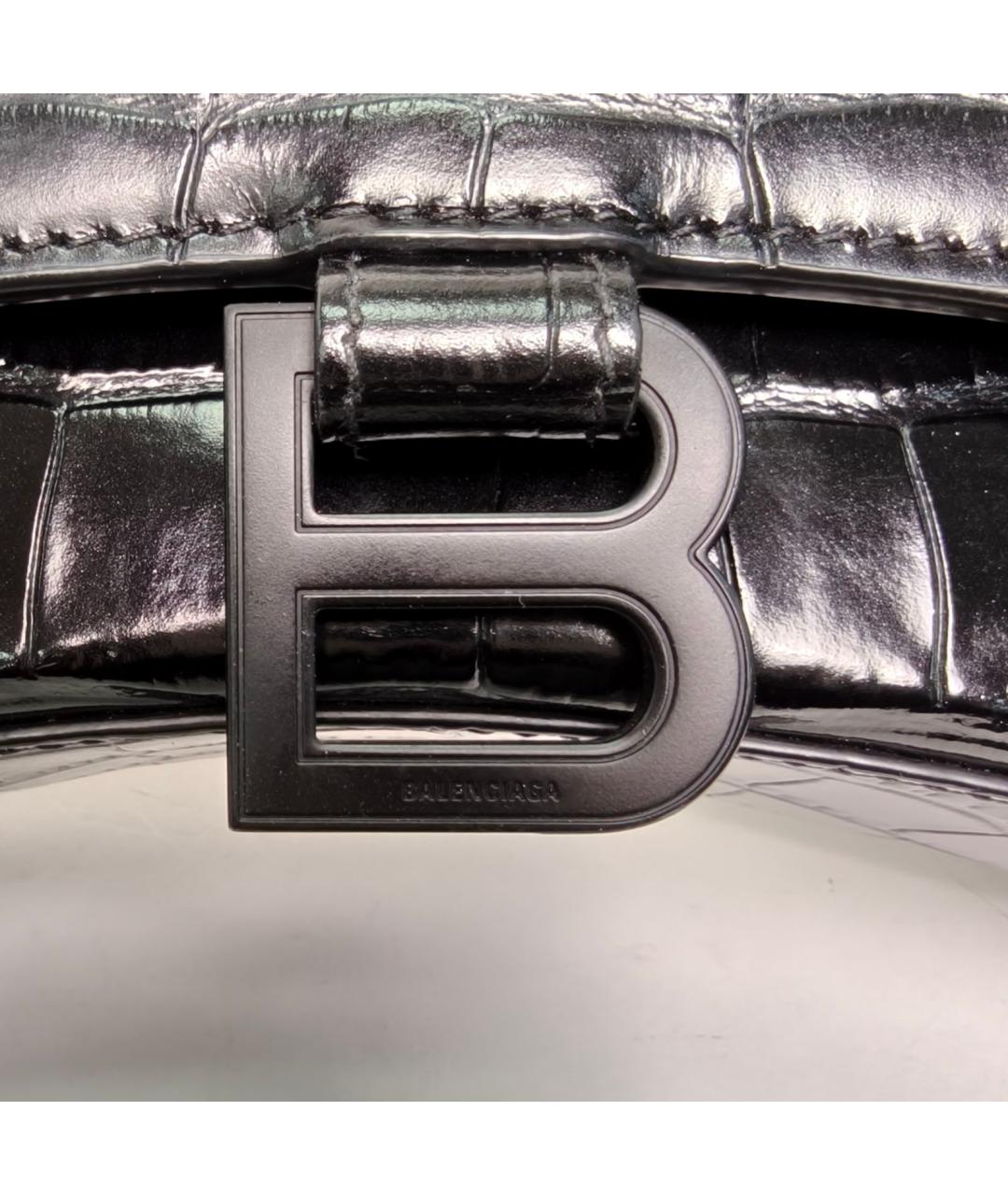 BALENCIAGA Черная сумка через плечо из экзотической кожи, фото 7