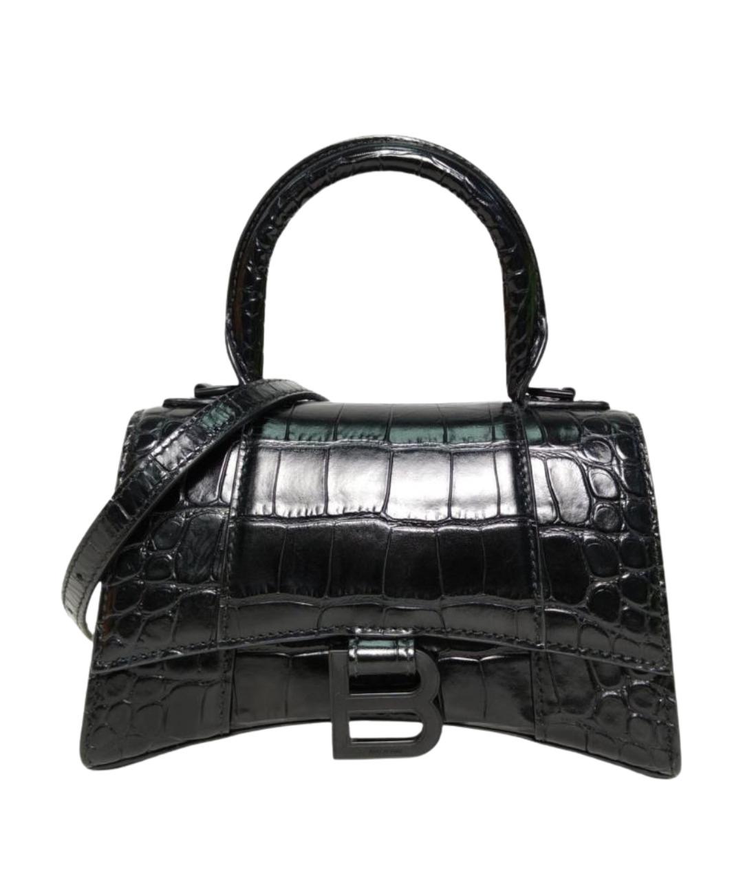 BALENCIAGA Черная сумка через плечо из экзотической кожи, фото 1