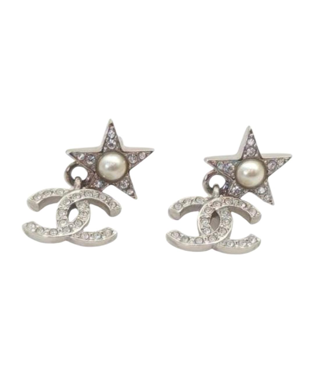 CHANEL Серебряные металлические серьги, фото 1