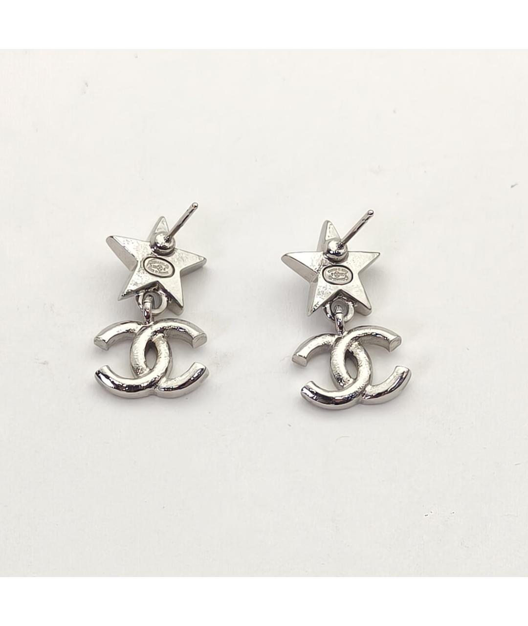 CHANEL Серебряные металлические серьги, фото 5