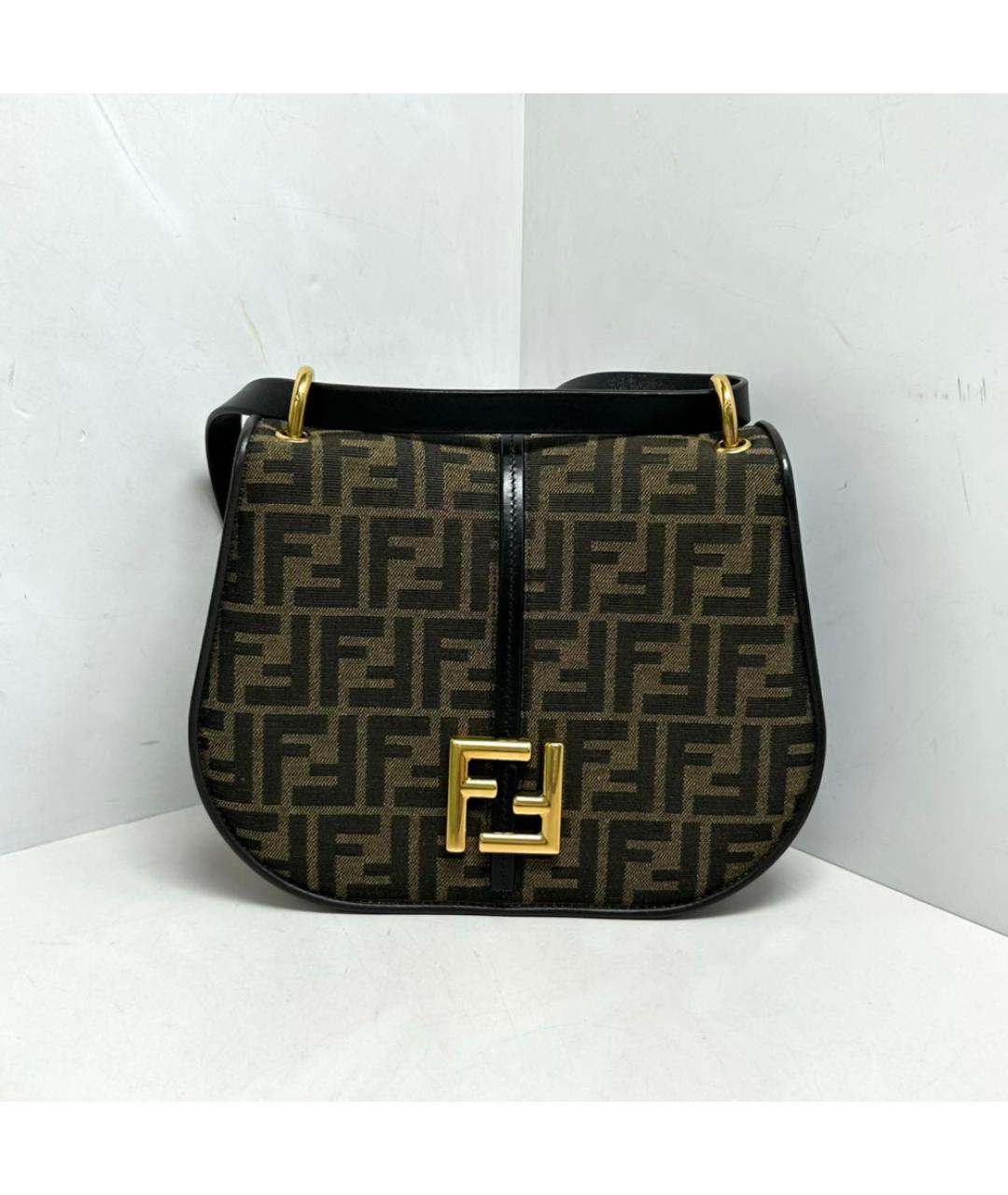 FENDI Коричневая тканевая сумка через плечо, фото 9