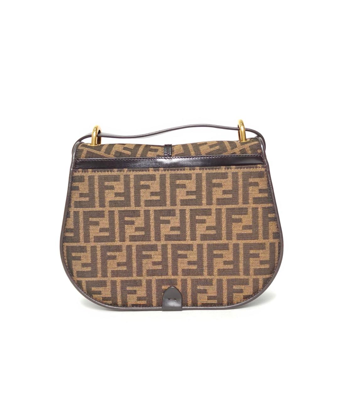 FENDI Коричневая тканевая сумка через плечо, фото 4