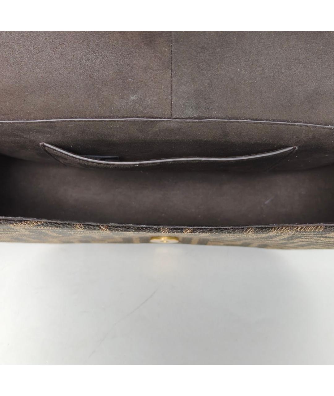 FENDI Коричневая тканевая сумка через плечо, фото 8