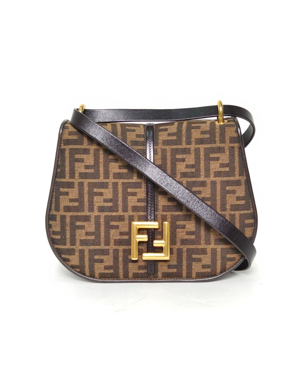 FENDI Коричневая тканевая сумка через плечо, фото 2