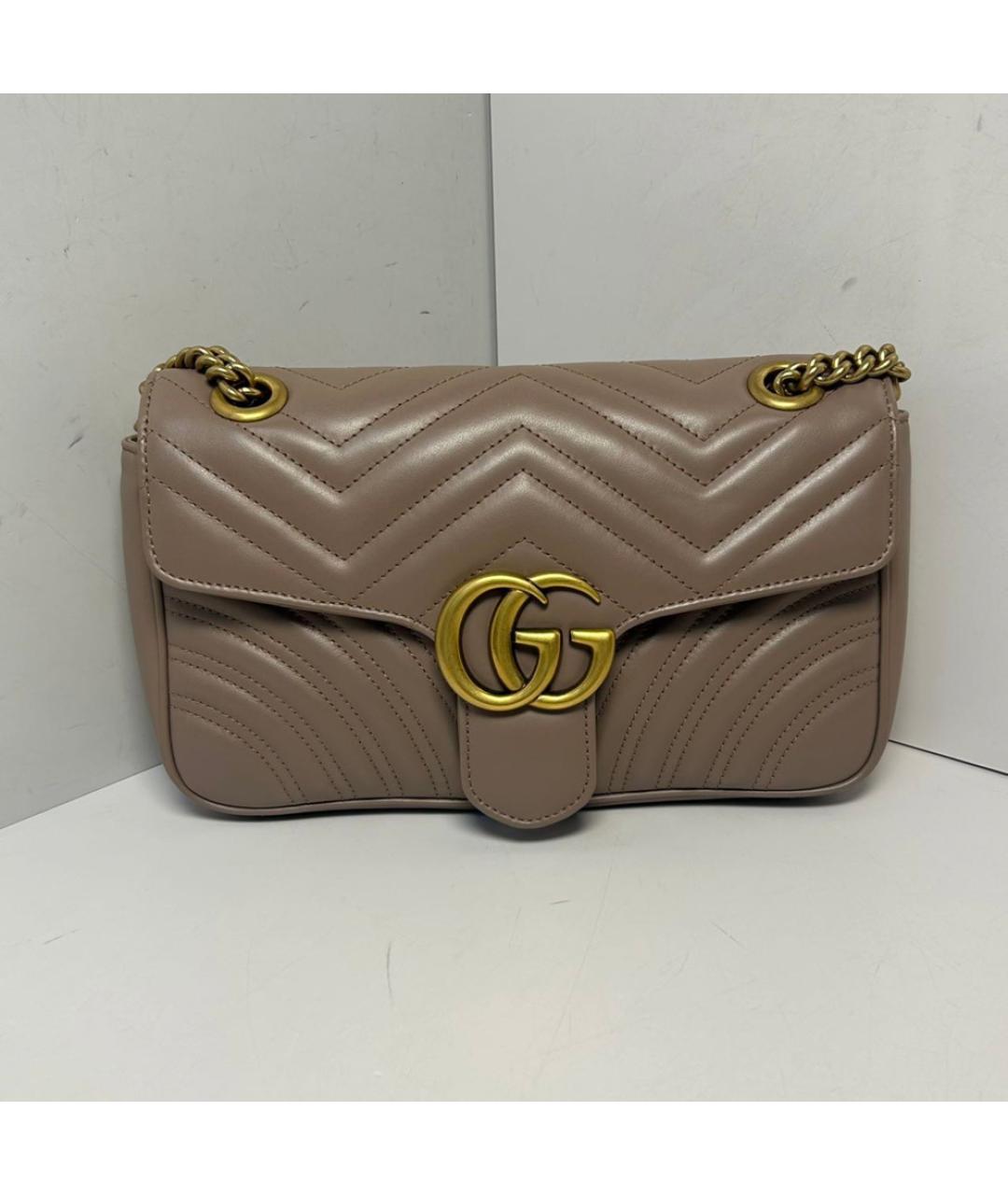 GUCCI Бежевая кожаная сумка через плечо, фото 9