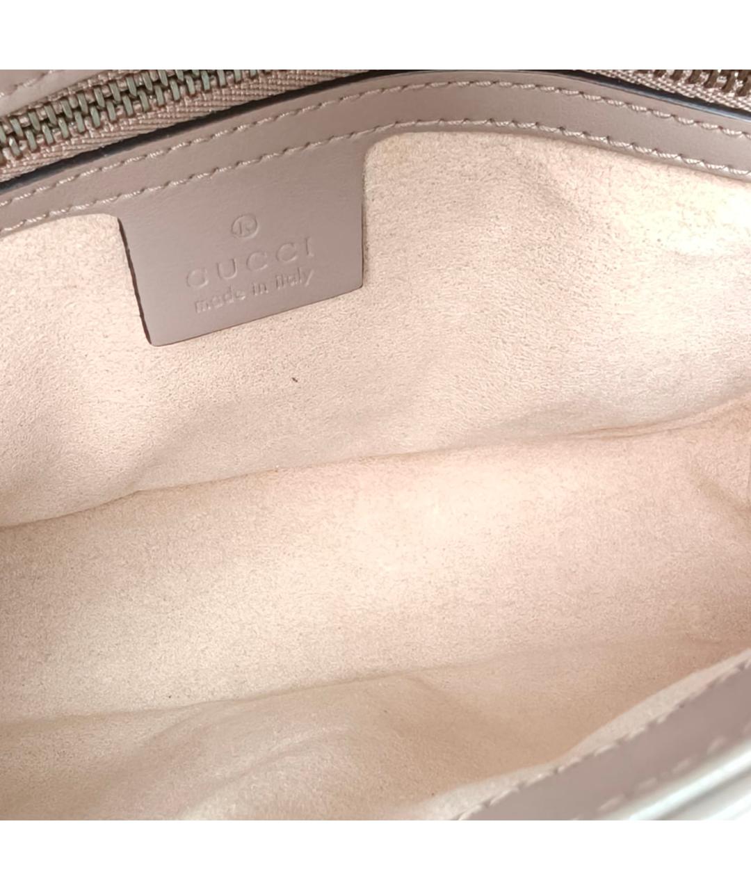 GUCCI Бежевая кожаная сумка через плечо, фото 7