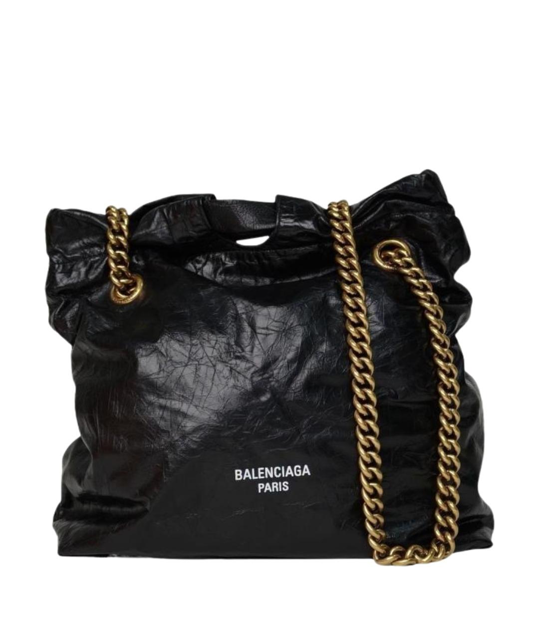 BALENCIAGA Черная кожаная сумка через плечо, фото 1