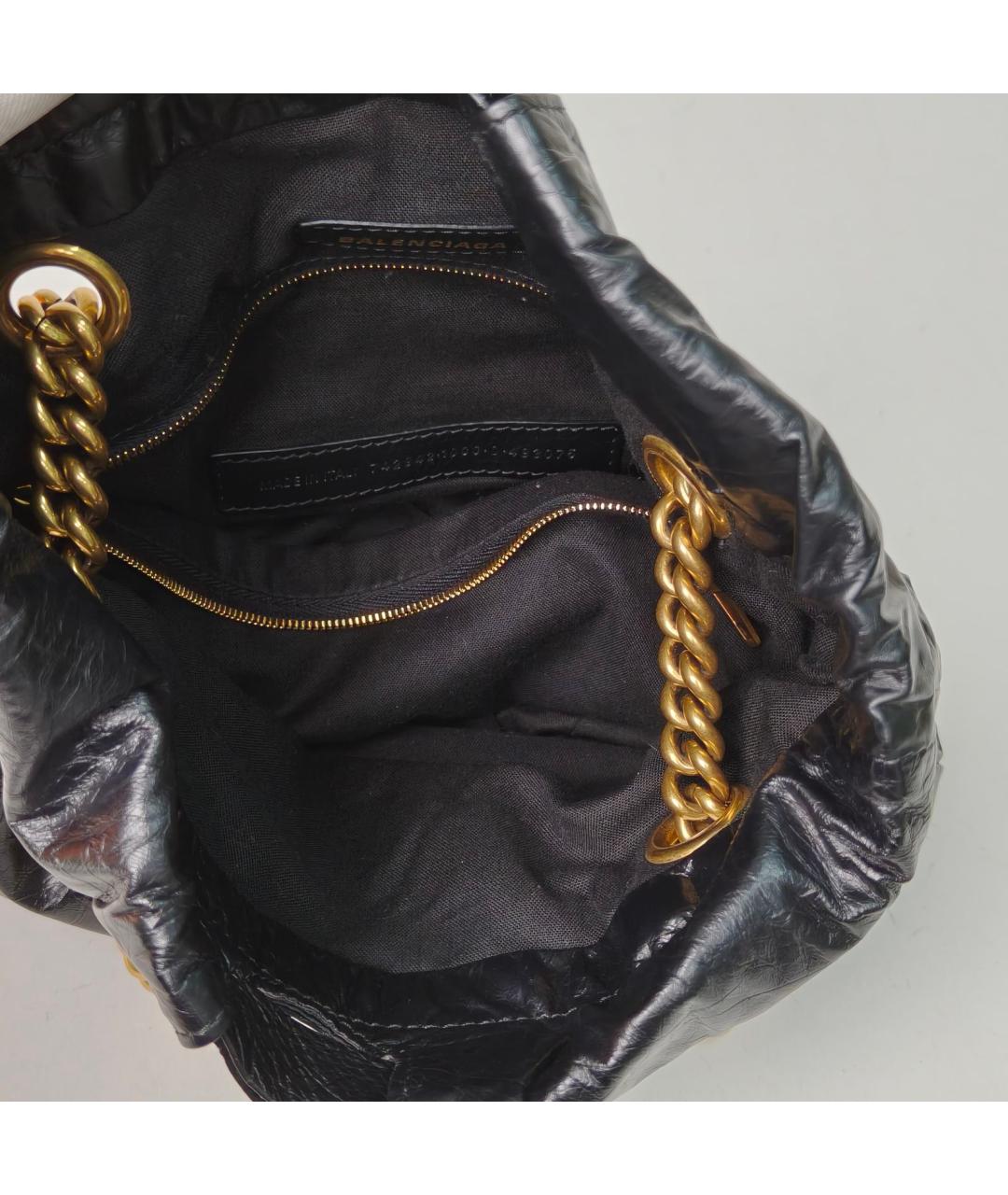 BALENCIAGA Черная кожаная сумка через плечо, фото 6