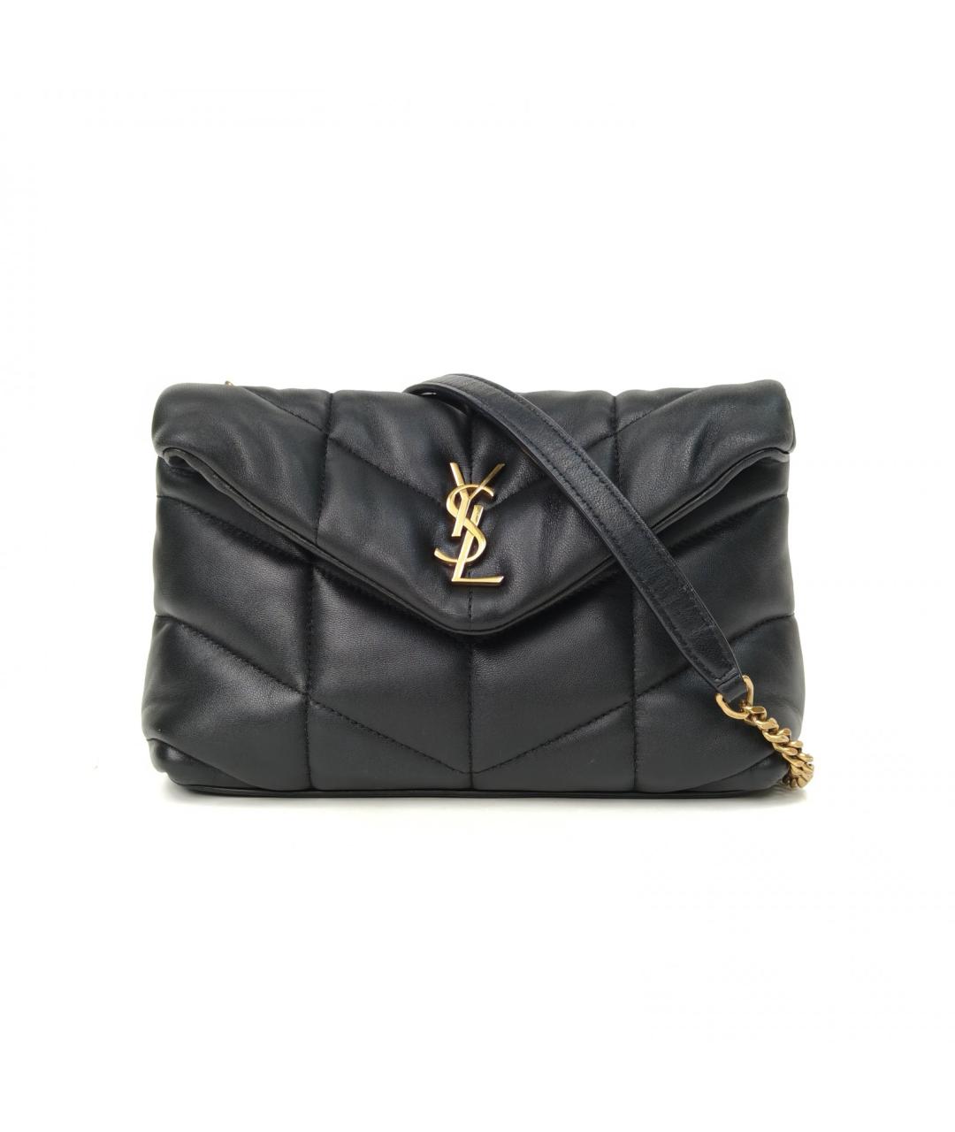 SAINT LAURENT Черная кожаная сумка через плечо, фото 2