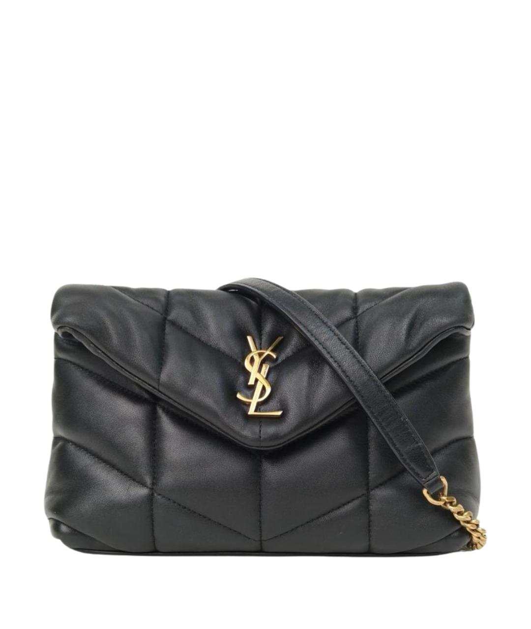 SAINT LAURENT Черная кожаная сумка через плечо, фото 1