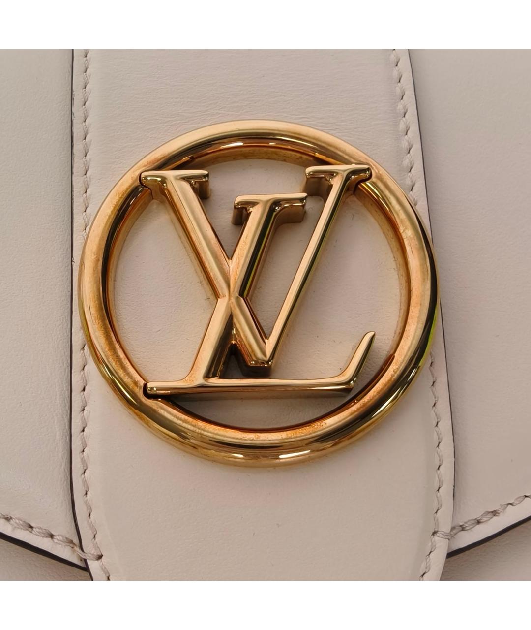 LOUIS VUITTON Бежевая кожаная сумка через плечо, фото 7