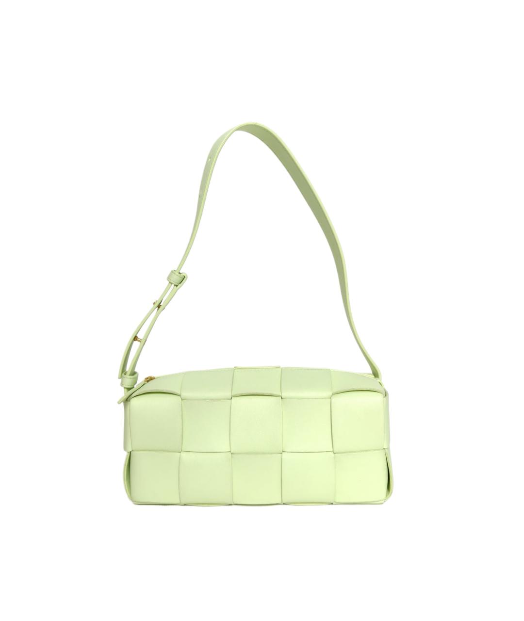 BOTTEGA VENETA Салатовая кожаная сумка через плечо, фото 10