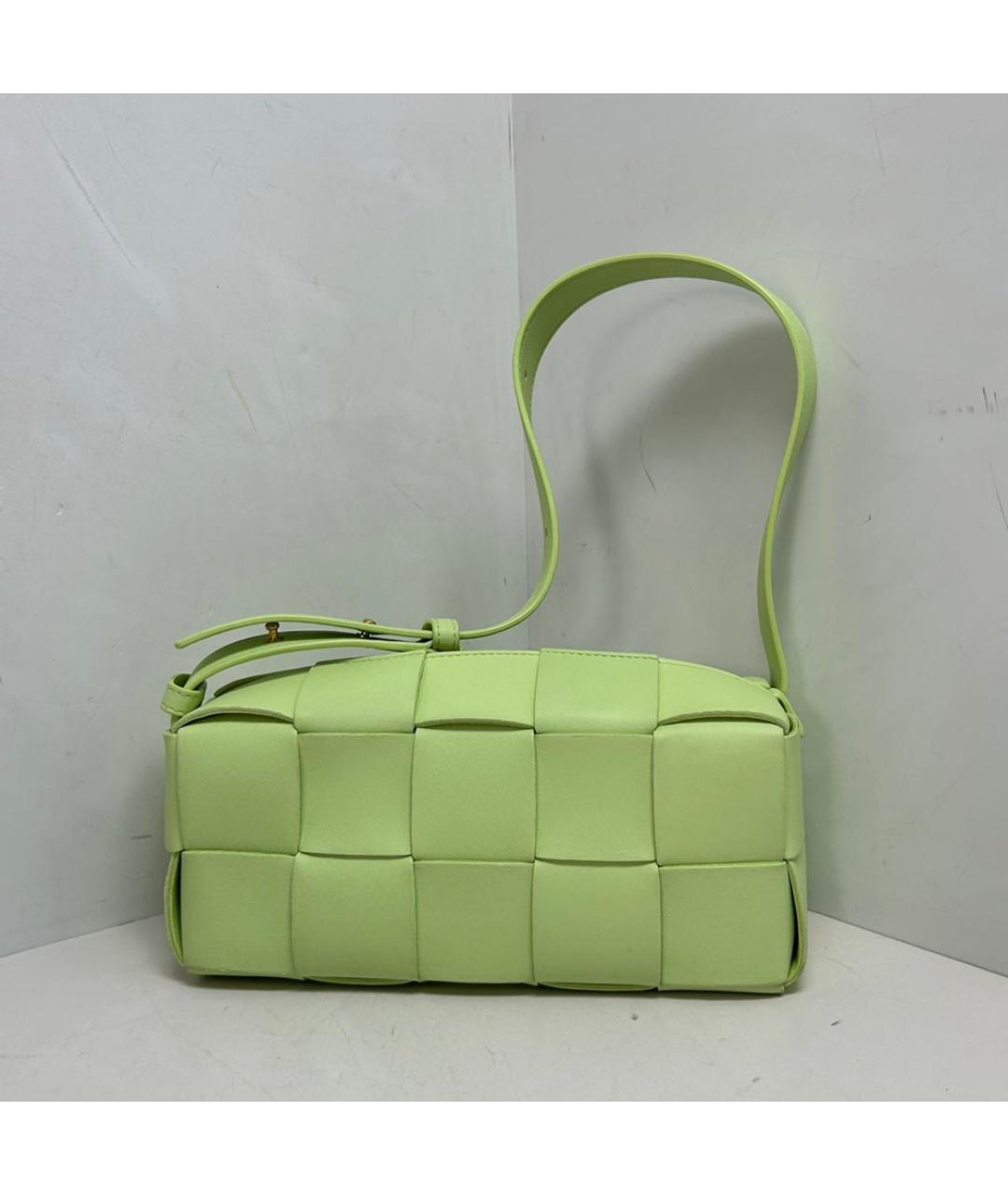 BOTTEGA VENETA Салатовая кожаная сумка через плечо, фото 8