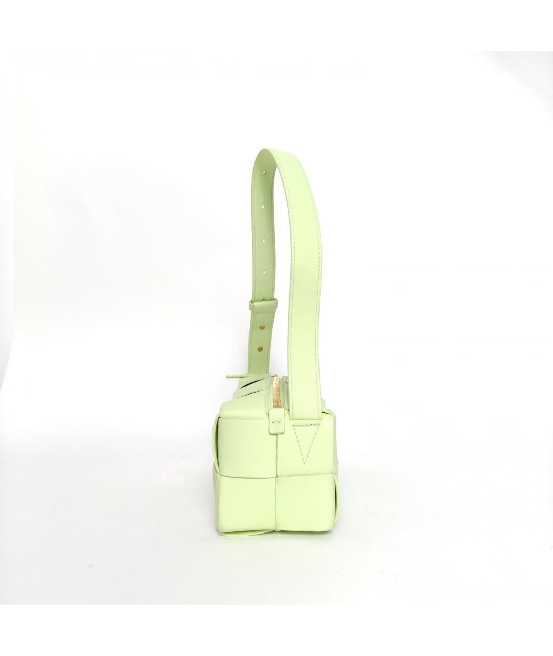 BOTTEGA VENETA Салатовая кожаная сумка через плечо, фото 3