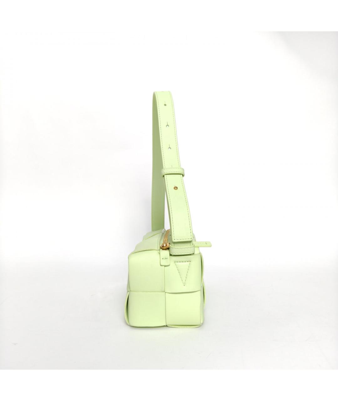 BOTTEGA VENETA Салатовая кожаная сумка через плечо, фото 5