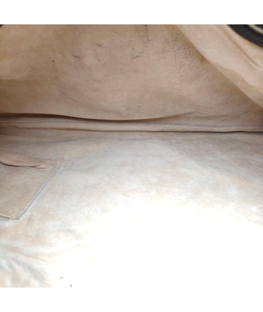 BOTTEGA VENETA Черная кожаная сумка через плечо, фото 7