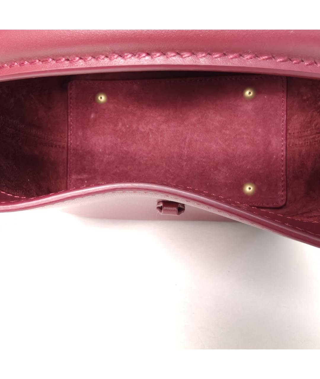SAINT LAURENT Красная кожаная сумка с короткими ручками, фото 8