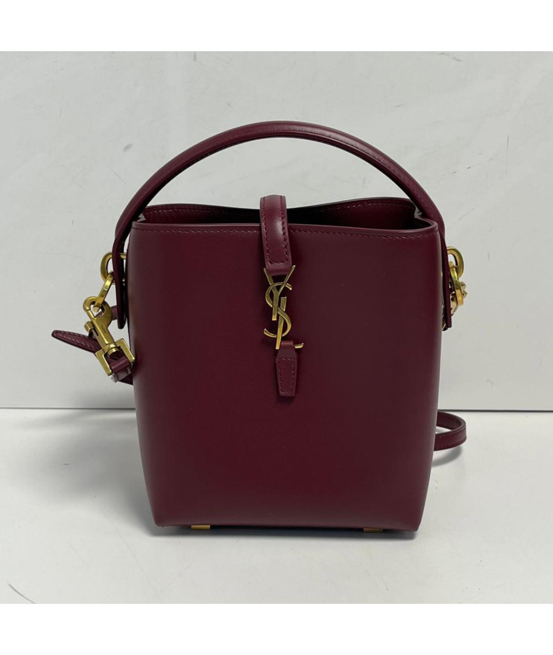 SAINT LAURENT Красная кожаная сумка с короткими ручками, фото 9