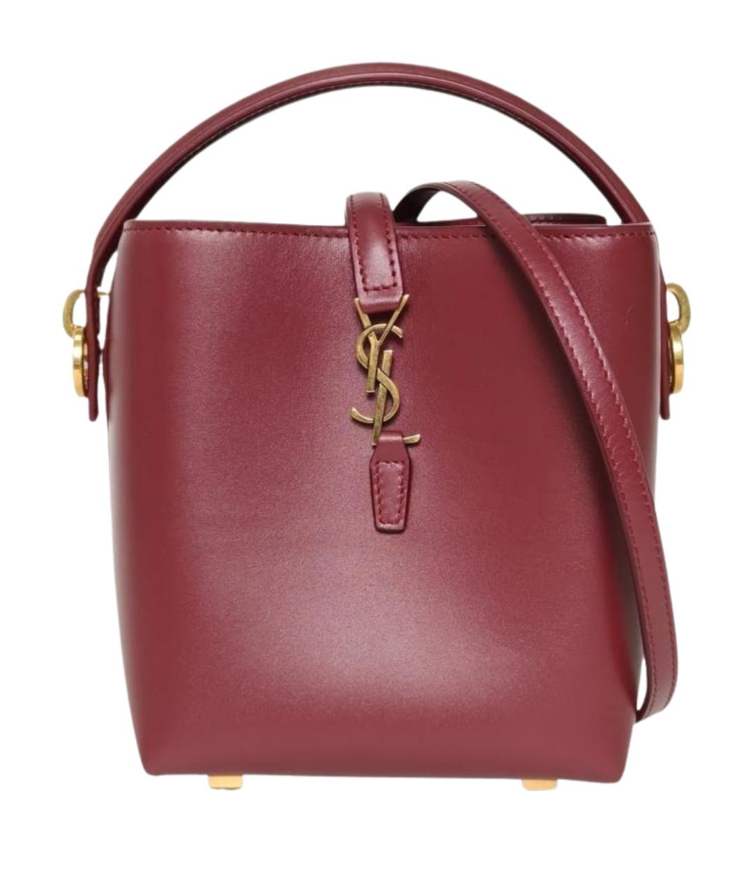 SAINT LAURENT Красная кожаная сумка с короткими ручками, фото 1