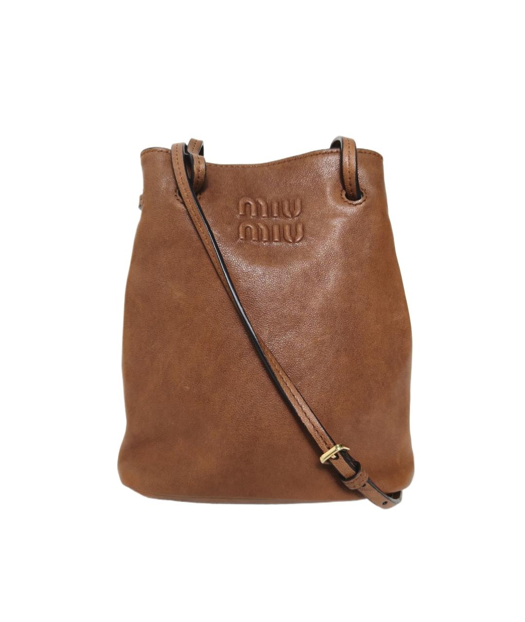 MIU MIU Коричневая кожаная сумка через плечо, фото 10