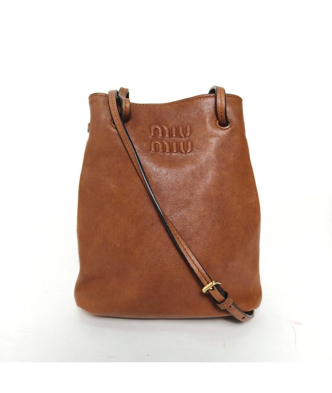 MIU MIU Коричневая кожаная сумка через плечо, фото 2