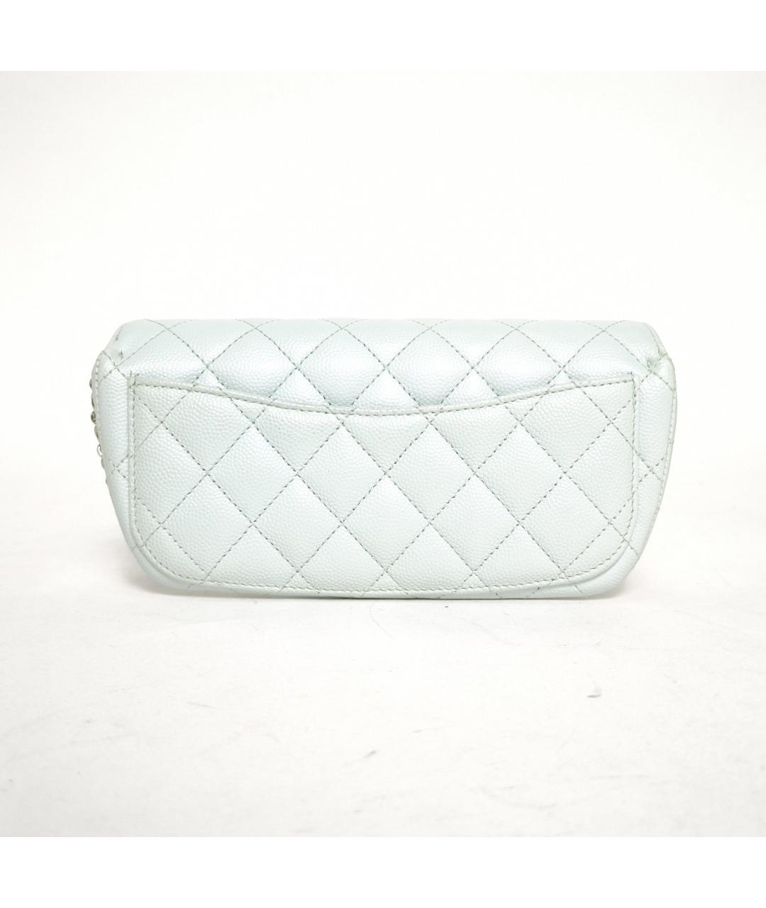 CHANEL Бирюзовая кожаная сумка через плечо, фото 4