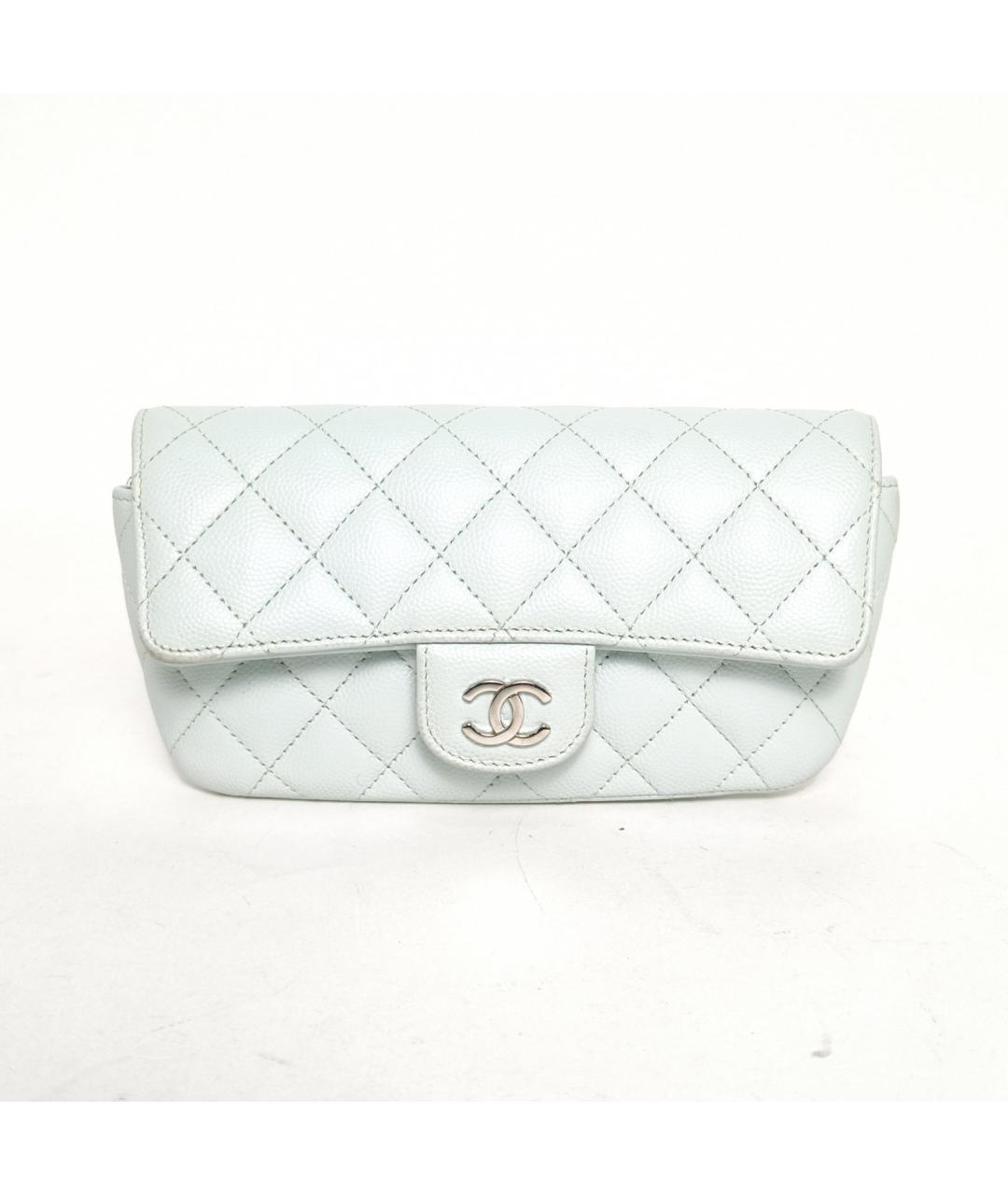 CHANEL Бирюзовая кожаная сумка через плечо, фото 2