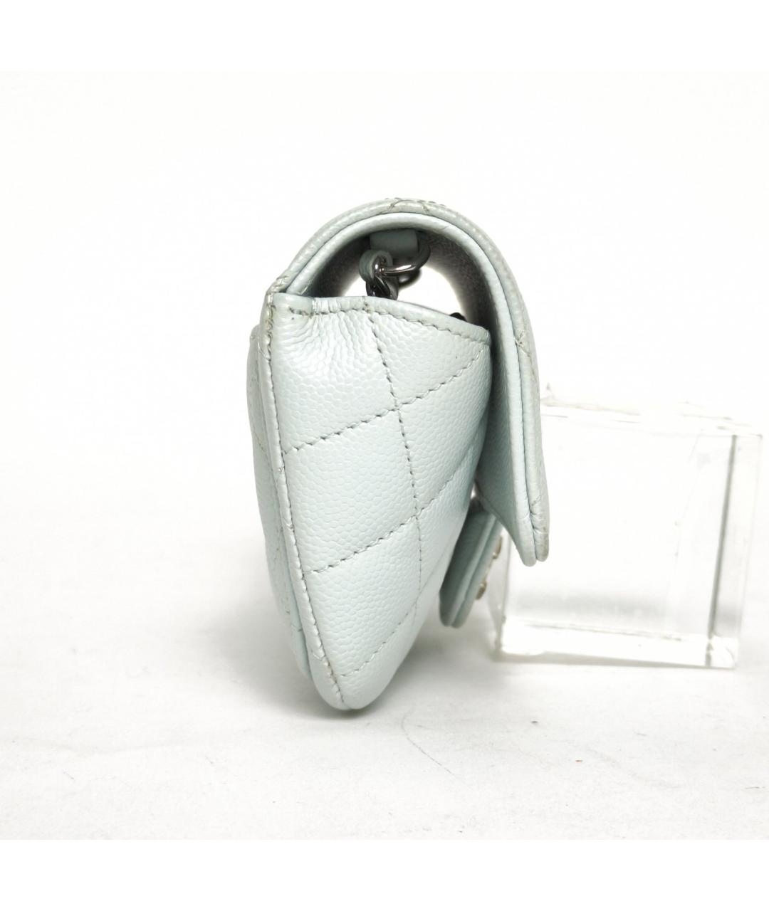 CHANEL Бирюзовая кожаная сумка через плечо, фото 3