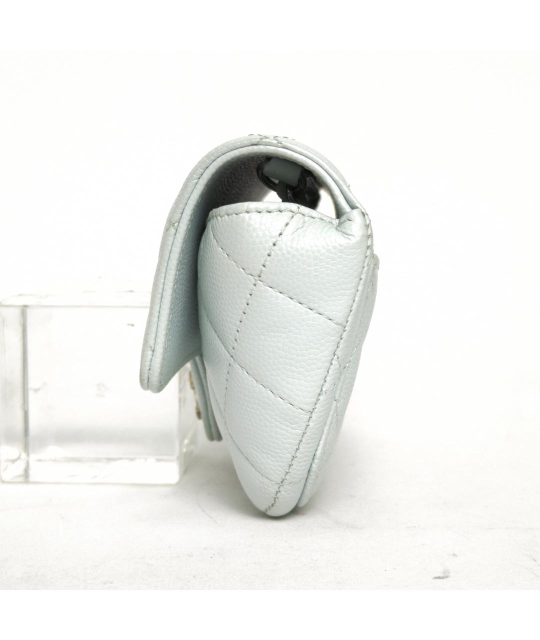 CHANEL Бирюзовая кожаная сумка через плечо, фото 5