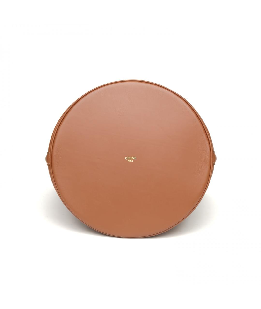 CELINE Коричневая кожаная сумка с короткими ручками, фото 8