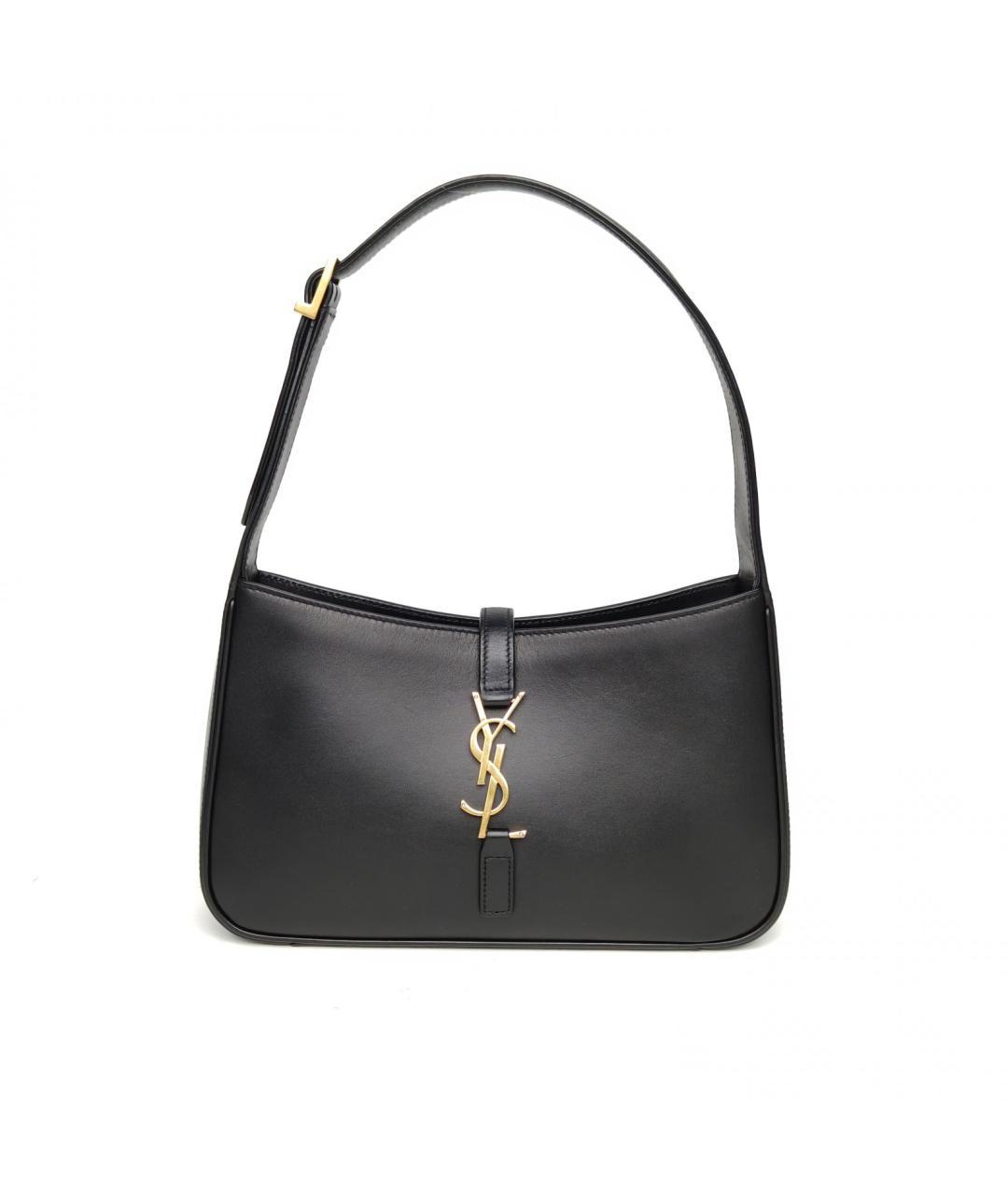 SAINT LAURENT Черная кожаная сумка через плечо, фото 2
