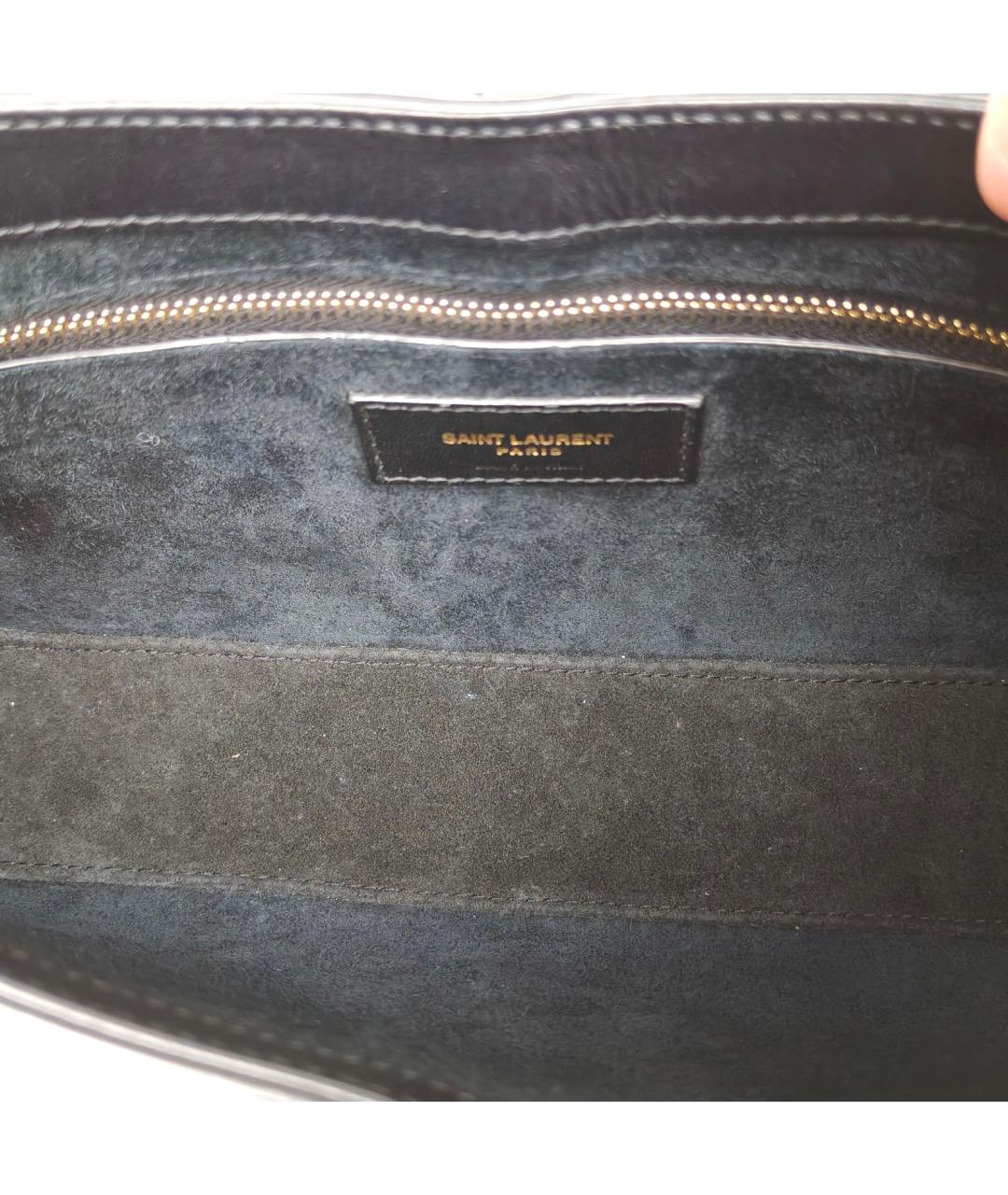 SAINT LAURENT Черная кожаная сумка через плечо, фото 7