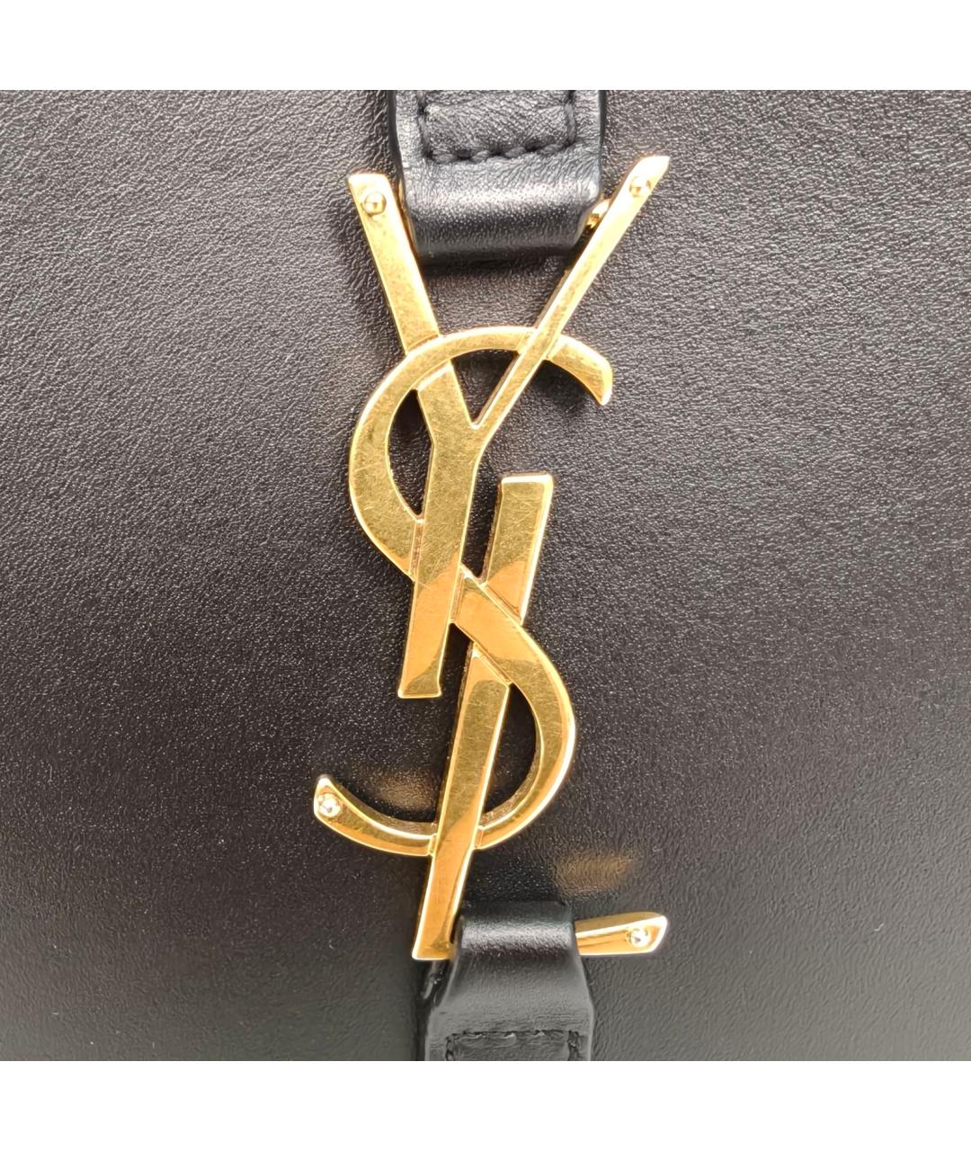SAINT LAURENT Черная кожаная сумка через плечо, фото 8