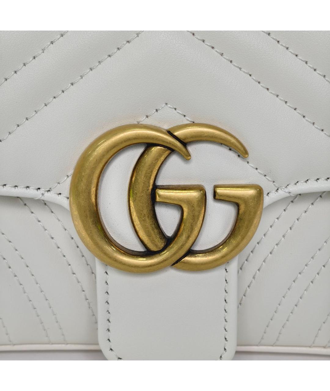 GUCCI Белая кожаная сумка через плечо, фото 7
