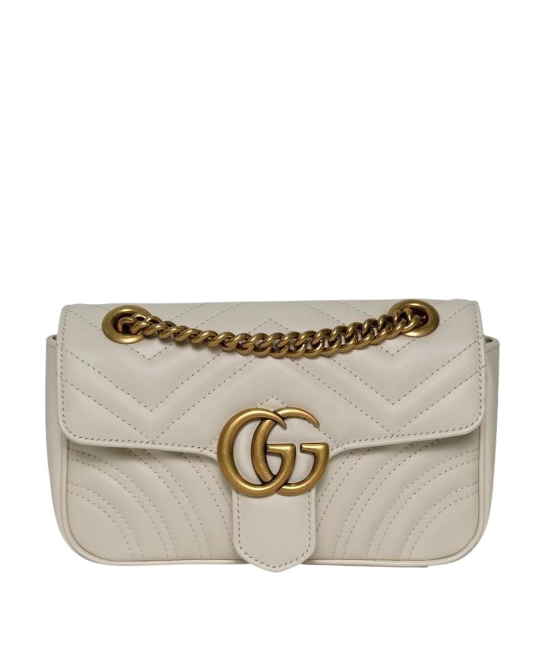 GUCCI Белая кожаная сумка через плечо, фото 1