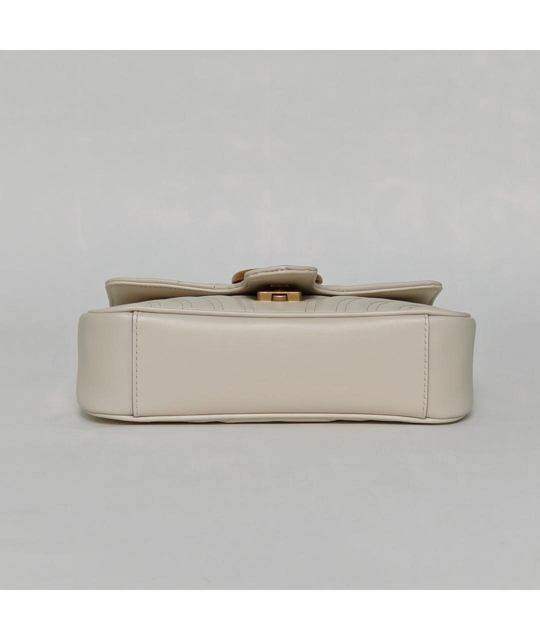 GUCCI Белая кожаная сумка через плечо, фото 6