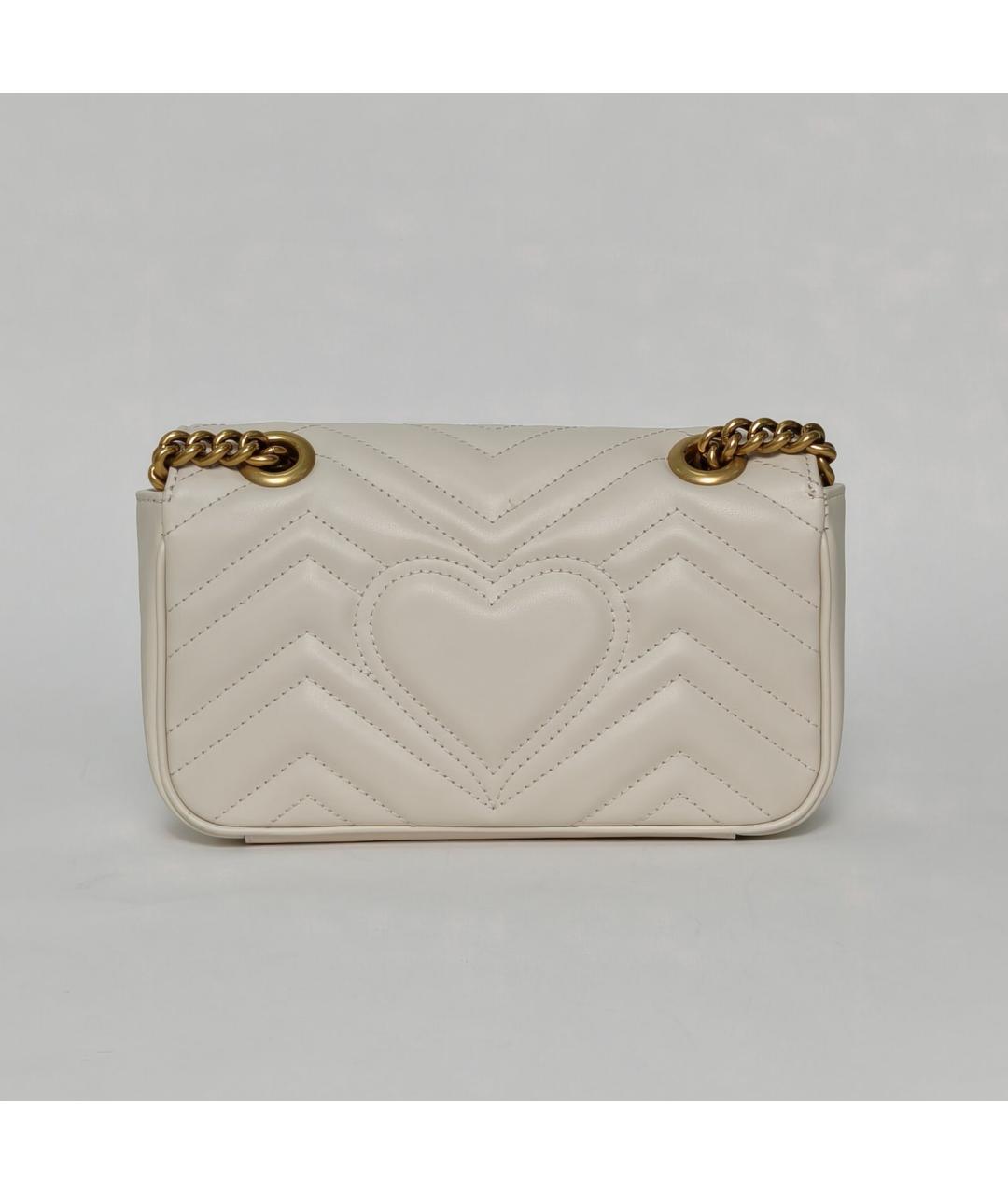 GUCCI Белая кожаная сумка через плечо, фото 4