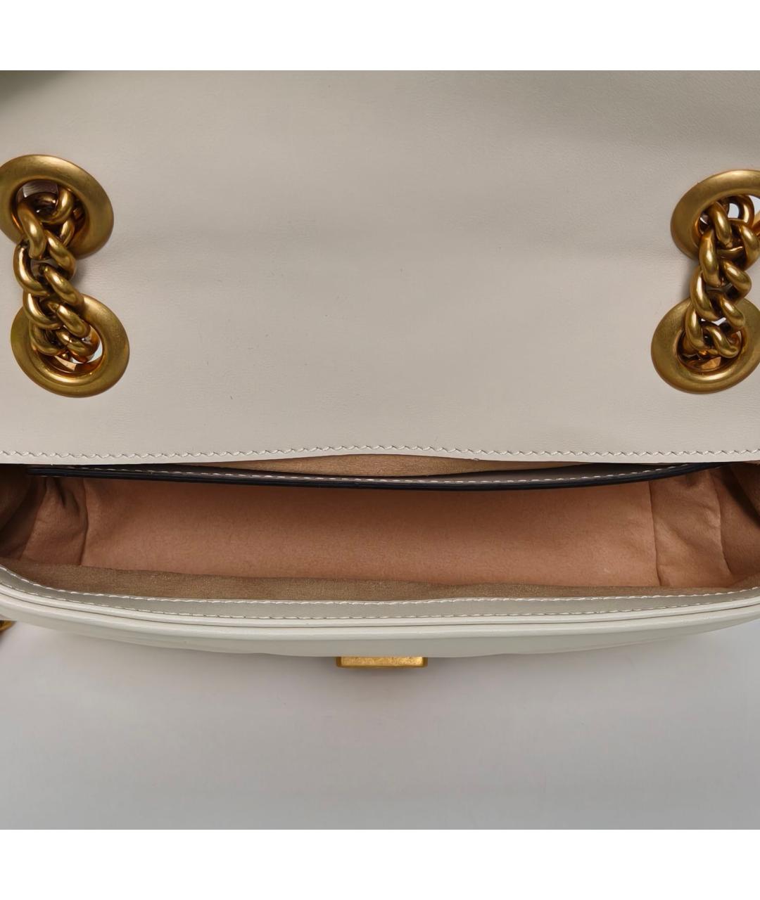 GUCCI Белая кожаная сумка через плечо, фото 8