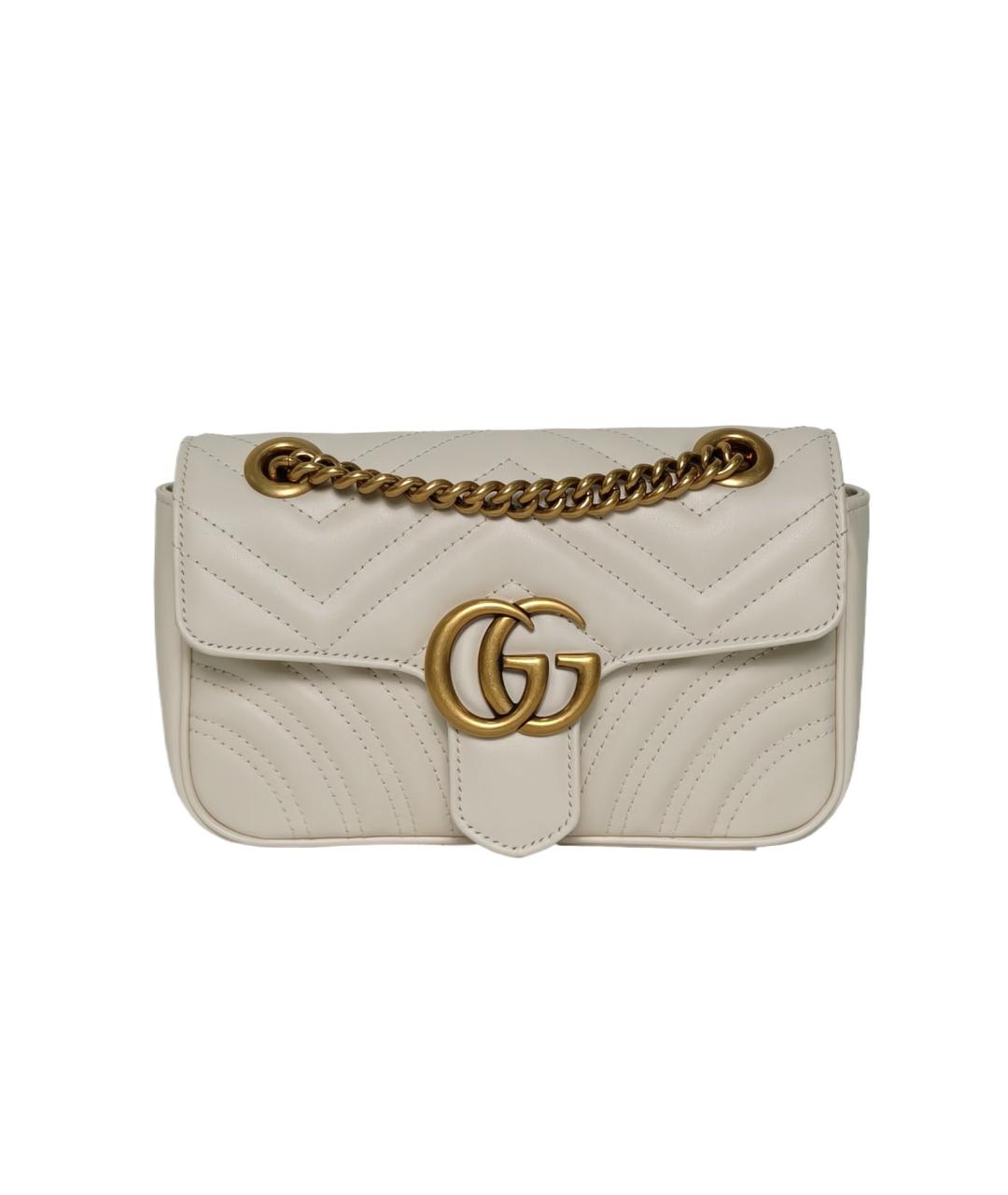 GUCCI Белая кожаная сумка через плечо, фото 10